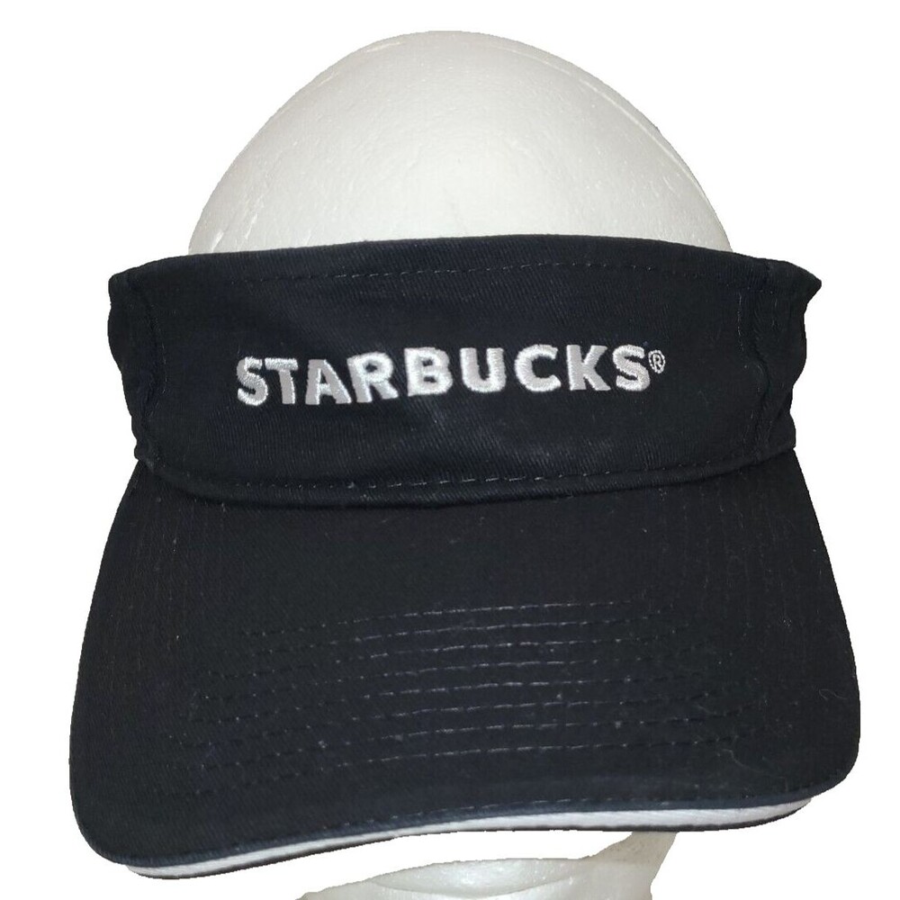 Starbucks Coffee Visor Employee Embroidered Strap Back Black